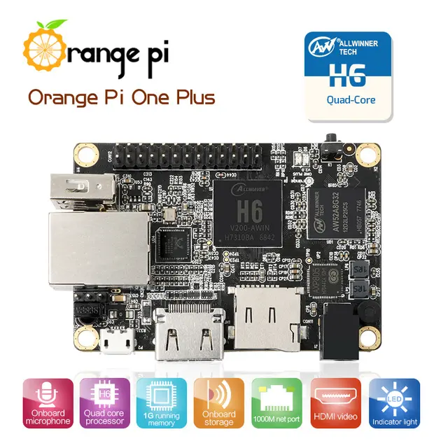 Tout Orange Pi Series Orange Pi One Plus H6 1 GO Quad-core 64bit carte de développement Soutien android7.0 mini PC Carte de Développement