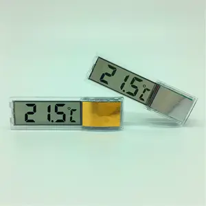 Termometro Igrometro Digitale 3D Trasparente in Plastica LCD Impermeabile per Acquario 70x20x16mm 1 Anno di Garanzia Oro/Argento OEM - Product Image 1