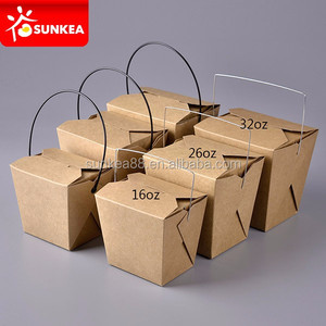 Disposable Paper Take Away <strong>Noodle</strong> <strong>Box</strong> with Handle - Product Image 1