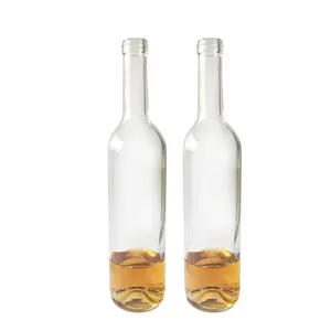 Botella de vino de cristal, transparente, importado, con forma redonda de 470g, 375ml, 500ml, 750ml