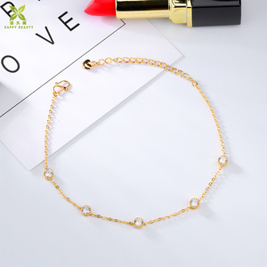 Accessori per le donne monili del corpo in ottone catena di cristallo braccialetto alla caviglia - Product Image 3