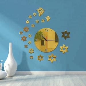 Horloge murale 3d en acrylique, <span class=keywords><strong>grand</strong></span> miroir et autocollants, design moderne, décoration pour maison, salon, bricolage, nouvelle collection - Product Image 4