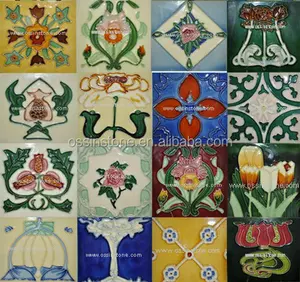 Pure hand made painted ceramic tiles 3"x6" ,6''x6''