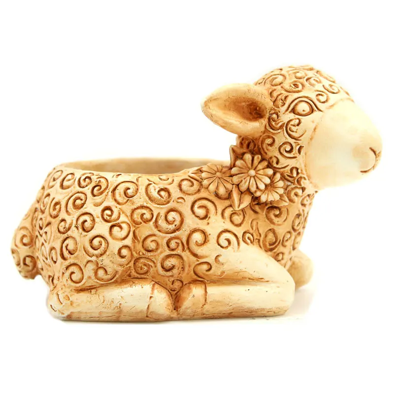 Roogo reçine dekoratif koyun hayvan saksı