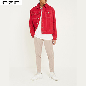 Wholesale Mens Regular Length <strong>Red</strong> Carton <strong>Denim</strong> <strong>Jacket</strong> - Product Image 2