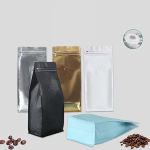 알루미늄 호일 135*265*75MM 커피 가방 도매 포장 지퍼 파우치 커피 가방 밸브/