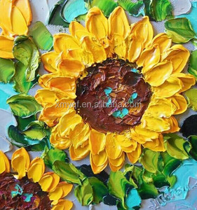 Pinturas acrílicas pintadas a mano de <span class=keywords><strong>girasoles</strong></span>, decoración artística de pared <span class=keywords><strong>para</strong></span> sala de estar moderna, hogar - Product Image 2