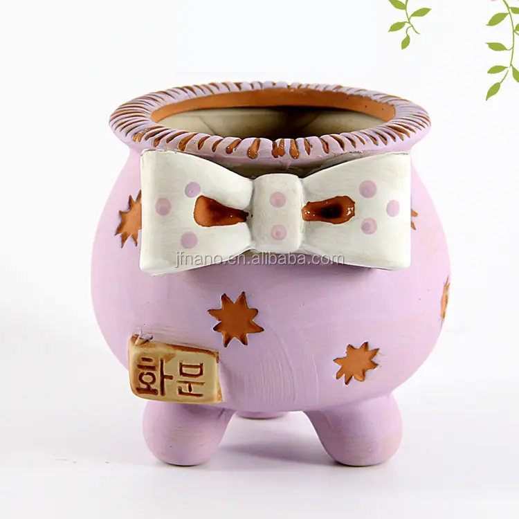 Korean Style Hand Painting Ceramic Small Decorative Flower Pots for Home, Garden Glazed Lead Time 7-10 Days 11*11cm