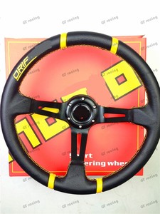 MS <span class=keywords><strong>Momo</strong></span> nuevo 350mm Racing Sport PVC <span class=keywords><strong>Momo</strong></span> <span class=keywords><strong>volante</strong></span> (negro-amarillo/negro-rojo) - Product Image 3