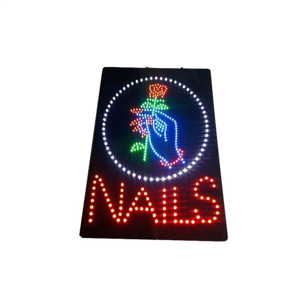 Hidly 16x24 Inches Nails LED Sign Super Bright Electric Advertising Display Board for Nails Salon, Nails Shop led indoor sign