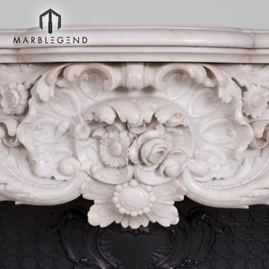 Decorative White Carrara Marble <strong>Wall</strong> <strong>Fireplace</strong> Surround - Product Image 3