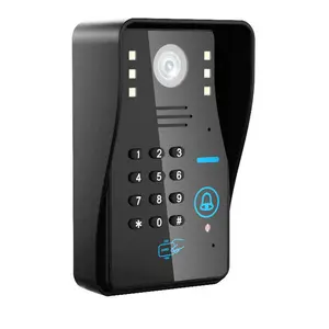 7inch Wired / Wireless Wifi RFID Password Video Door Phone Doorbell Intercom Entry System with 2 Wired Camera Night Vision