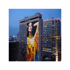 Ngoài trời độ sáng cao <span class=keywords><strong>P16</strong></span> P31 phương tiện truyền thông mặt tiền <span class=keywords><strong>LED</strong></span> bức tường Video cho xây dựng siêu ánh sáng <span class=keywords><strong>LED</strong></span> Curtain hiển thị - Product Image 3