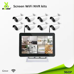 حار promotionCCTV لاسلكية واي فاي ip في الهواء الطلق رصاصة الأمن HD960P كاميرا لاسلكية 8ch طقم nvr استعراض البرامج ip66 امدادات الطاقة