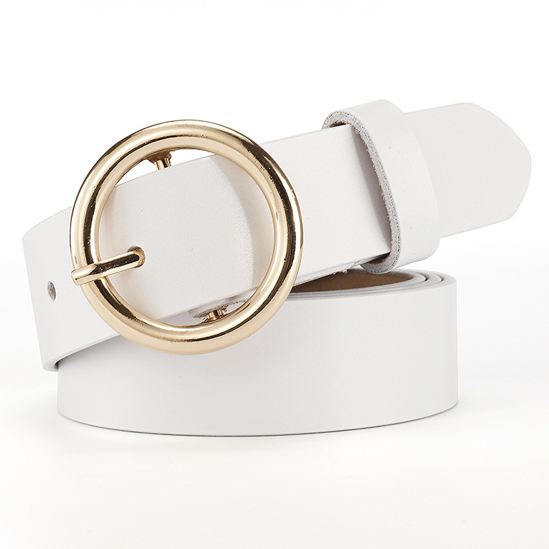 2018 женские ремни из натуральной кожи корейский Повседневный стиль студенческие ремни модные круглые заколки и джинсовые ремни