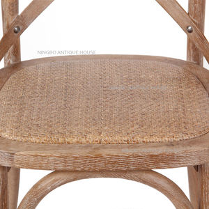 Silla de madera de roble con respaldo cruzado para el comedor, <span class=keywords><strong>mueble</strong></span> de madera curtida tipo Tuscan para el hogar, venta al por mayor - Product Image 6