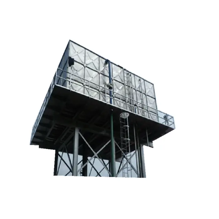 Sobre torre de estructura de acero para agregar presión 2mm hasta 5mm de espesor paneles de acero sin soldadura HDG con pernos tanque de agua ensamblado