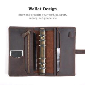 Portafoglio da viaggio in vera pelle con cerniera fatto a mano con cerniera tascabile ricaricabile a 6 fori 2022 ultimo regalo Vintage multifunzione - Product Image 1