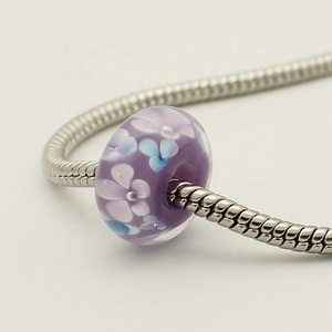 BRICOLAGE Charme Bracelet <span class=keywords><strong>gros</strong></span> trou jaune bleu Murano Verre <span class=keywords><strong>Perles</strong></span> Au Chalumeau - Product Image 4
