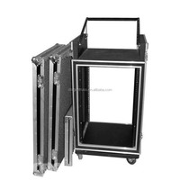 Dragonstage Flight Case DJ en alliage d'aluminium avec roues et serrures papillon, 12U, protection antichoc et boîte de transport