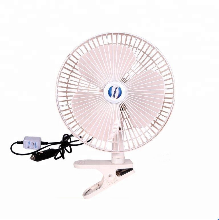 Маленький автомобильный вентилятор охлаждения, портативный вентилятор для автомобильного прикуривателя, 12 В/24 В, 6 дюймов, колеблющаяся пластиковая задняя защита с зажимом