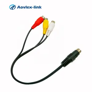 7pin Din to 3 RCA cable audio S-video cable mini din cable for Separate Video SUPER VIDEO