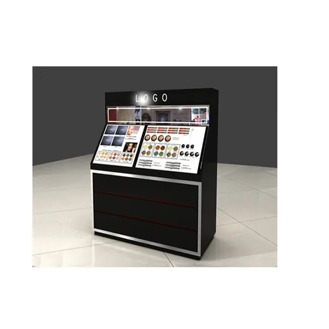 Luxury design cosmetic make up stand Armani lipstick display kiosk stands for sale for mall