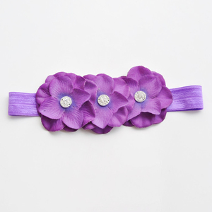 Artificial de bebé de gasa de 3 flor diadema de lujo chicas diadema bebé elástico <span class=keywords><strong>banda</strong></span> de pelo - Product Image 6