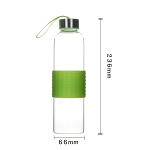 Botol Air Minum Olahraga 550Ml/750/1000Ml, Botol Air dengan Tutup Baja Tahan Karat Lengan Silikon