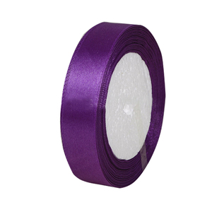 Vente en gros de <span class=keywords><strong>ruban</strong></span> de satin violet 100% polyester 1.5 cm 5/8 pouces satin à face unique pour la fabrication de fleurs de rosette - Product Image 5