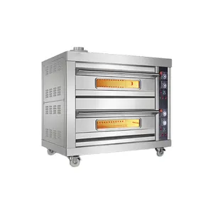 removable natural Two Deck 4 trays gas oven for bakery