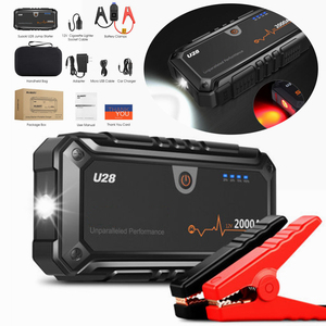 Meningkatkan untuk UltraSafe U28 2000A Starter lompat baterai fungsi lampu LED untuk semua 12V Gas 8.0L kendaraan Diesel truk sepeda motor