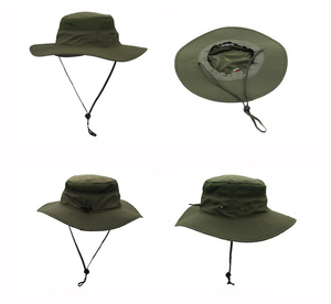 Sombrero de pesca flexible personalizado, gorra para hombre, sombreros de cubo Boonie con cuerda - Product Image 1