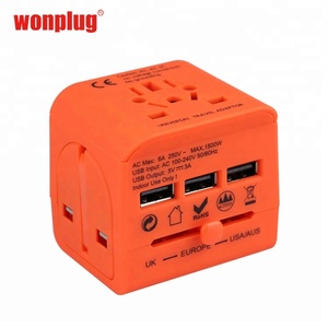 Universal a <span class=keywords><strong>UK</strong></span>/AU/EU/US Italia <span class=keywords><strong>España</strong></span> Adaptador de enchufe de viaje 5V 3A 3usb Adaptador internacional Enchufe Mini Kit de viaje de bolsillo - Product Image 5
