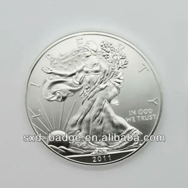 Cobre com moedas de anjo banhadas à prata dos eua feito na china