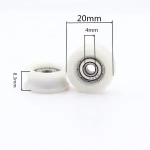 4*20*8.3Mm Plastic Rolwiel Met 624zz Pom Nylon Katrolwiel Voor Schuifdeurvenster