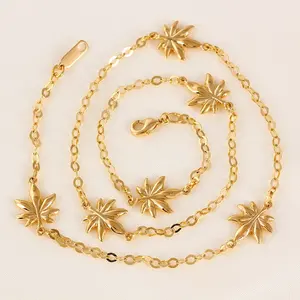 Attractive price new type 18k solid gold color necklace jewelry