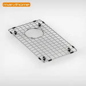 Kitchen Sink Bawah Stainless Steel Grid dengan Bumper dan Kaki