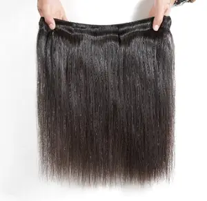 Hair Weave 3 Bundles Straight 100% Virgin relaxed kinky straight hair weaving