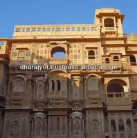 Geel Jaisalmer Zandsteen Haveli Decoratieve Jharokha