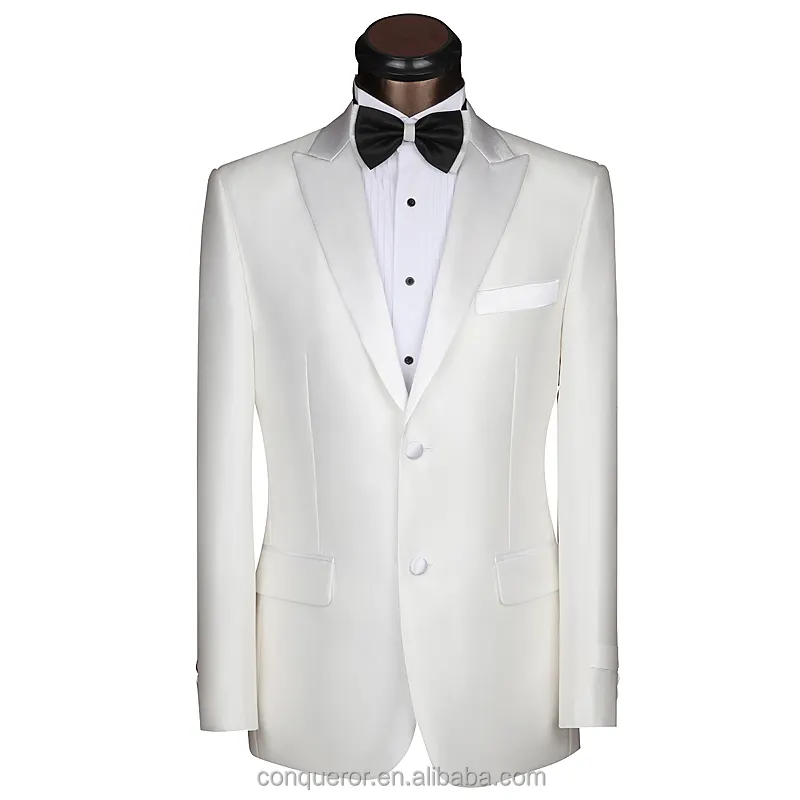 2016 latest fashionable top brand men white suit for wedding