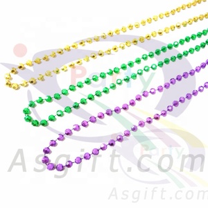 Decorazioni per feste con perline da festa forniture per feste da 6*8mm ovali Mardi Gras con collana di perline forniture per feste - Product Image 4