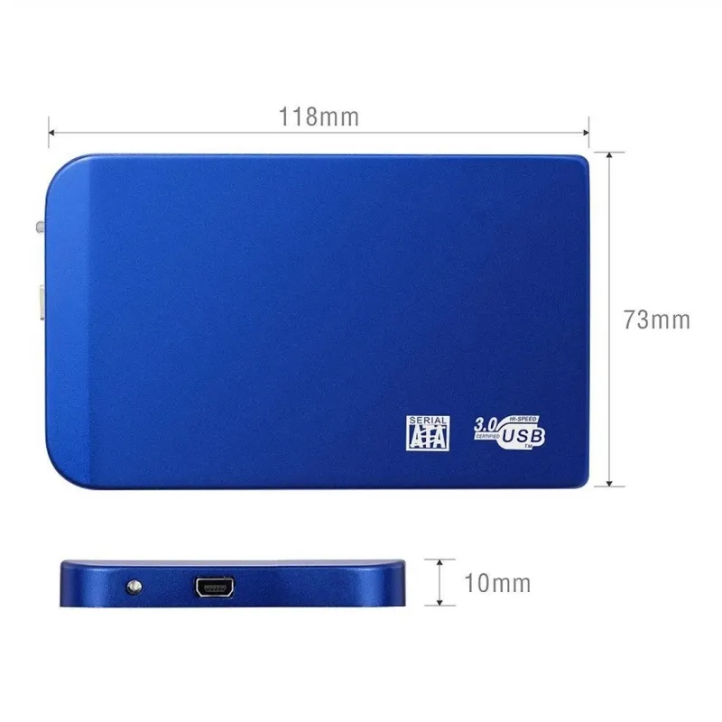 New Portable Superspeed USB 3.0 HDD SSD SATA External Aluminum 2.5 Hard Drive Disk Box Enclosure