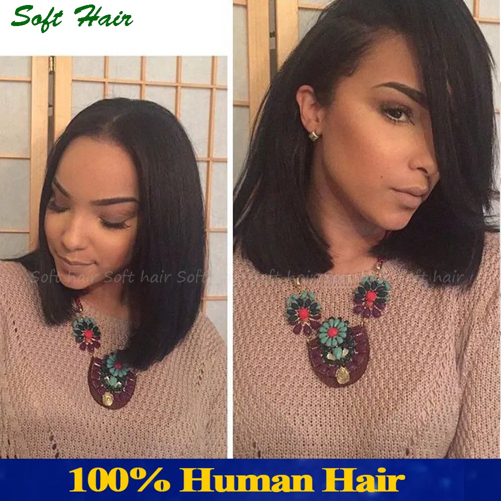 Short Cut Bob Stijl 100% Virgin Braziliaanse Human Hair Make Uw Eigen Lace Front Pruik