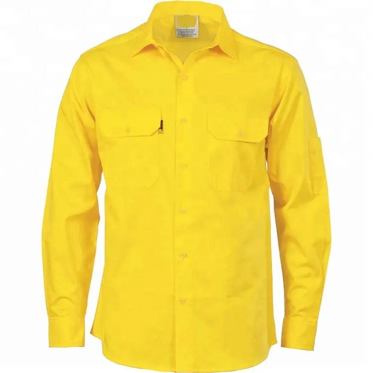 Custom logo plus size shirts men khaki uniform shirt for men 100% cotton