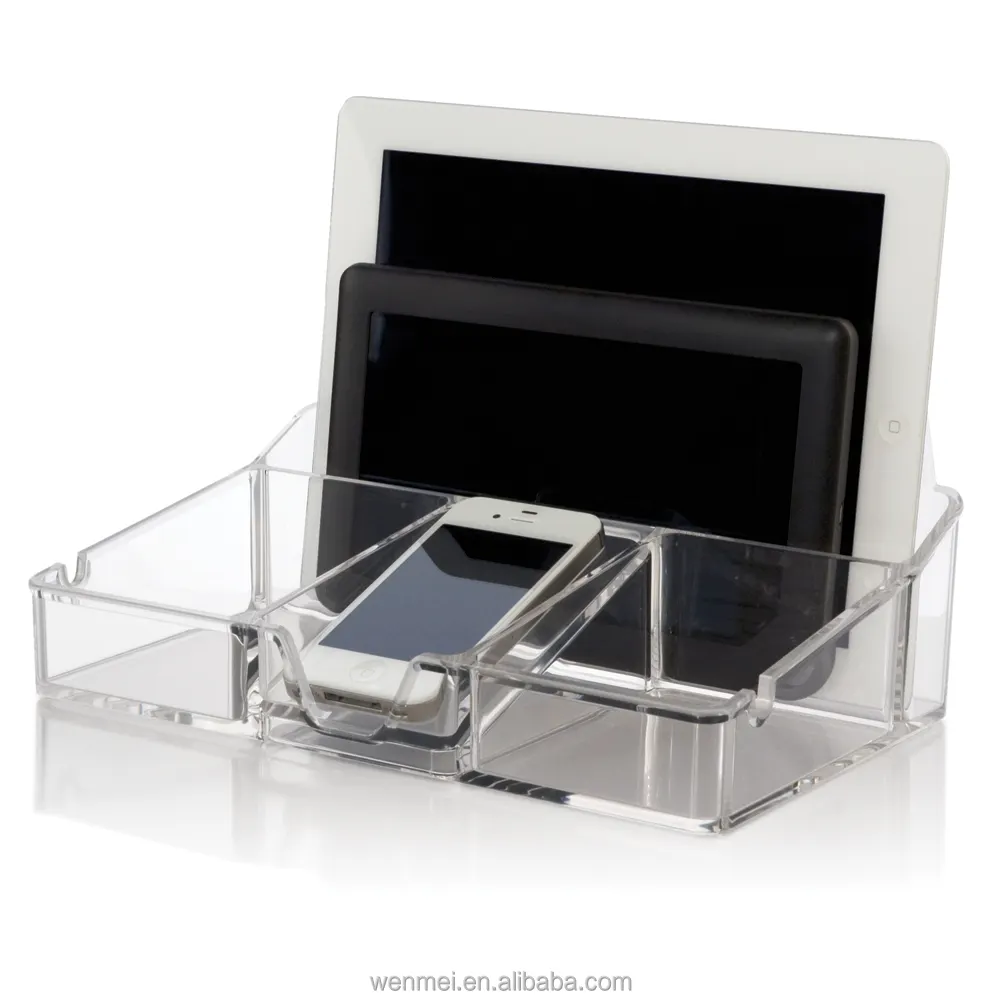 Hot Sale Clear Acrylic Teknologi Smartphone dan Tablet Desktop Organizer