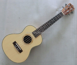 Instruments de musique personnalisés OEM 24 pouces, dos et côtés en bois massif en épicéa de zèbre et ukulele - Product Image 1