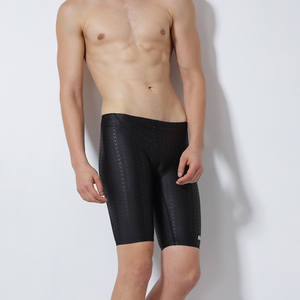 Maillot de bain de course personnalisé pour homme, coupe carrée, 1 pièce, Spandex/Polyester, noir, séchage rapide - Product Image 5