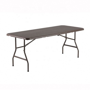 Portable Plastic <strong>Folding</strong> <strong>Card</strong> <strong>Table</strong> with Steel Frame Durable Round Plastic Party <strong>Table</strong> - Product Image 1