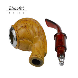 Pipa de Fumar de Resina Estilo <span class=keywords><strong>Calabaza</strong></span> Amarilla YiWu Erliao, Pipa de Resina de Color Hecha a Mano, Económica, de China - Product Image 6